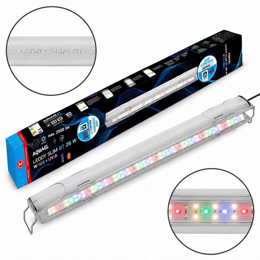 Aquael Leddy Slim BT 760 26W Biała Lampa LED WRGB+UV do Akwarium 80-100cm
